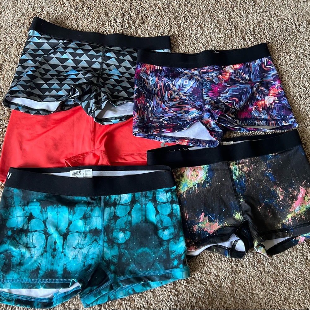 5 pair Soffe dri fit shorts. Size small